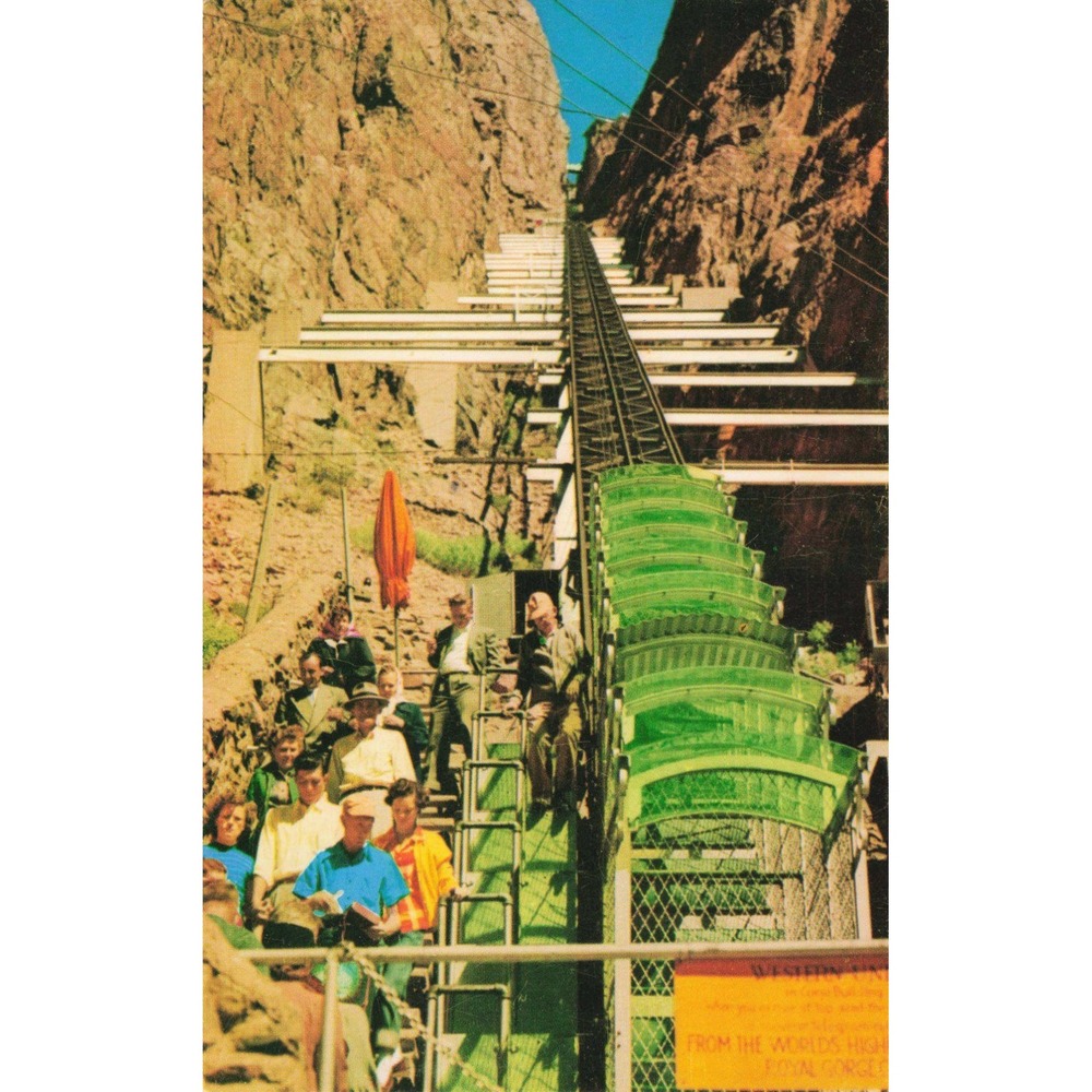 Vintage Royal Gorge Colorado Cable Car Incline Railway Postcard Canon City 1011 - Picture 1 of 2